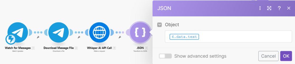 Transform Audio to JSON