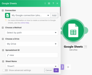 Google Sheets module